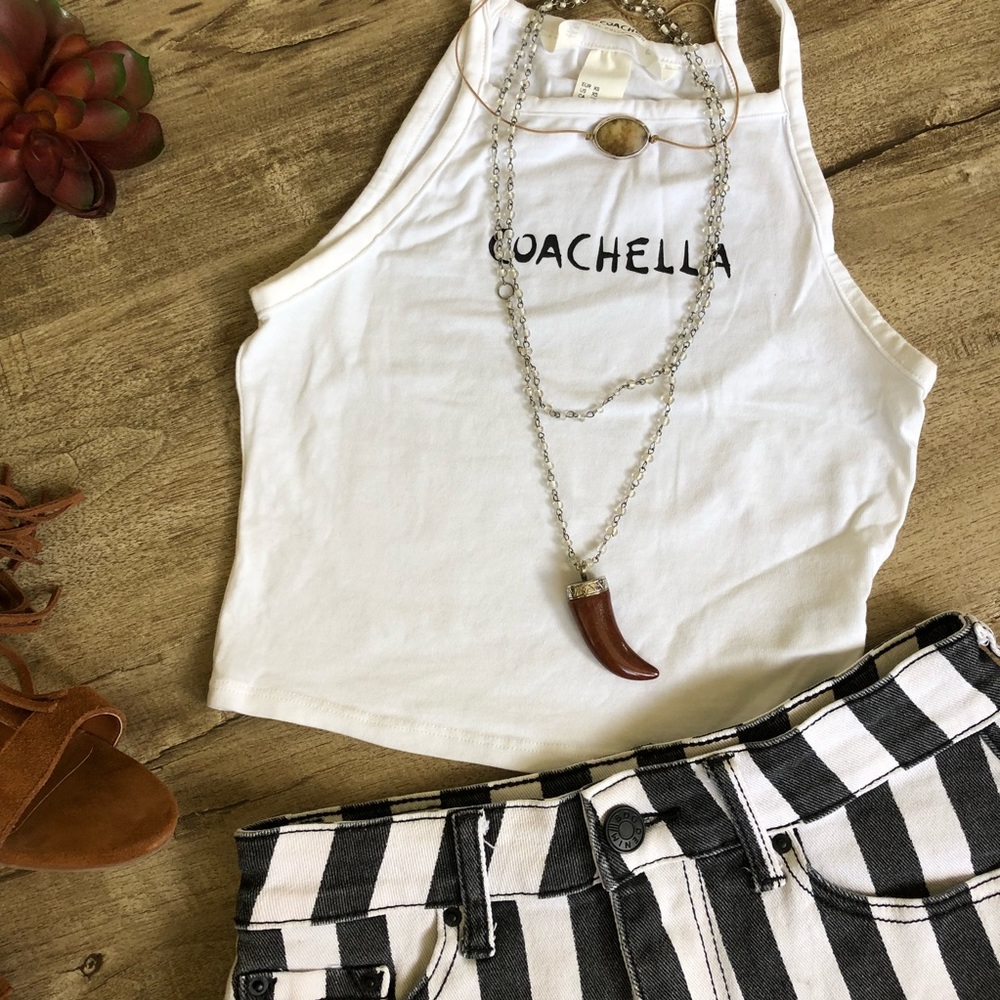 H & M Coachella Crop Tank Top XS - Picture 1 of 5